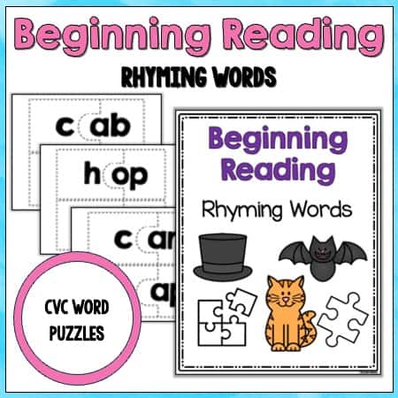 Beginning Reading Rhyming Words product listing